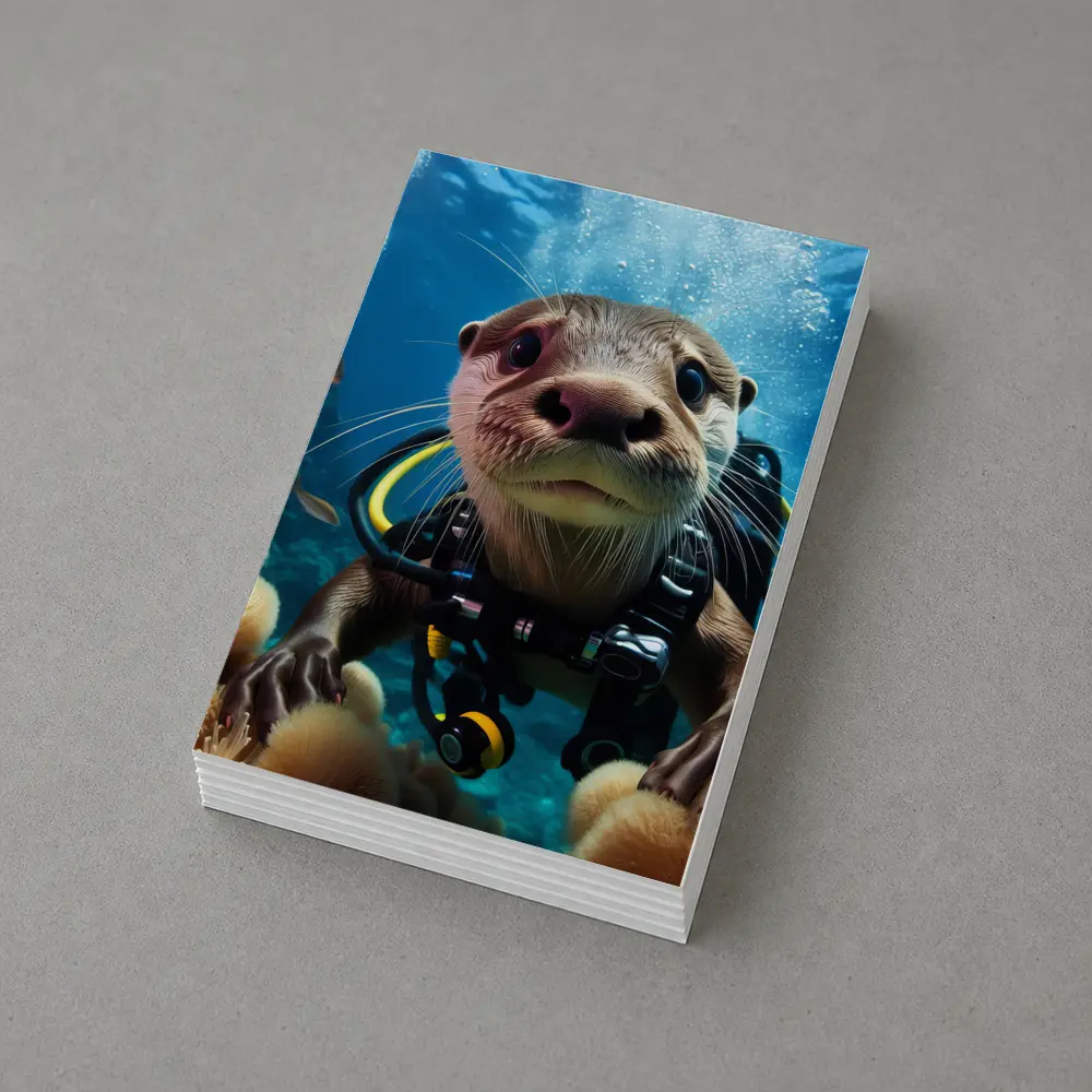 Otter Scuba Diver Underwater Coral Reef – Postcards