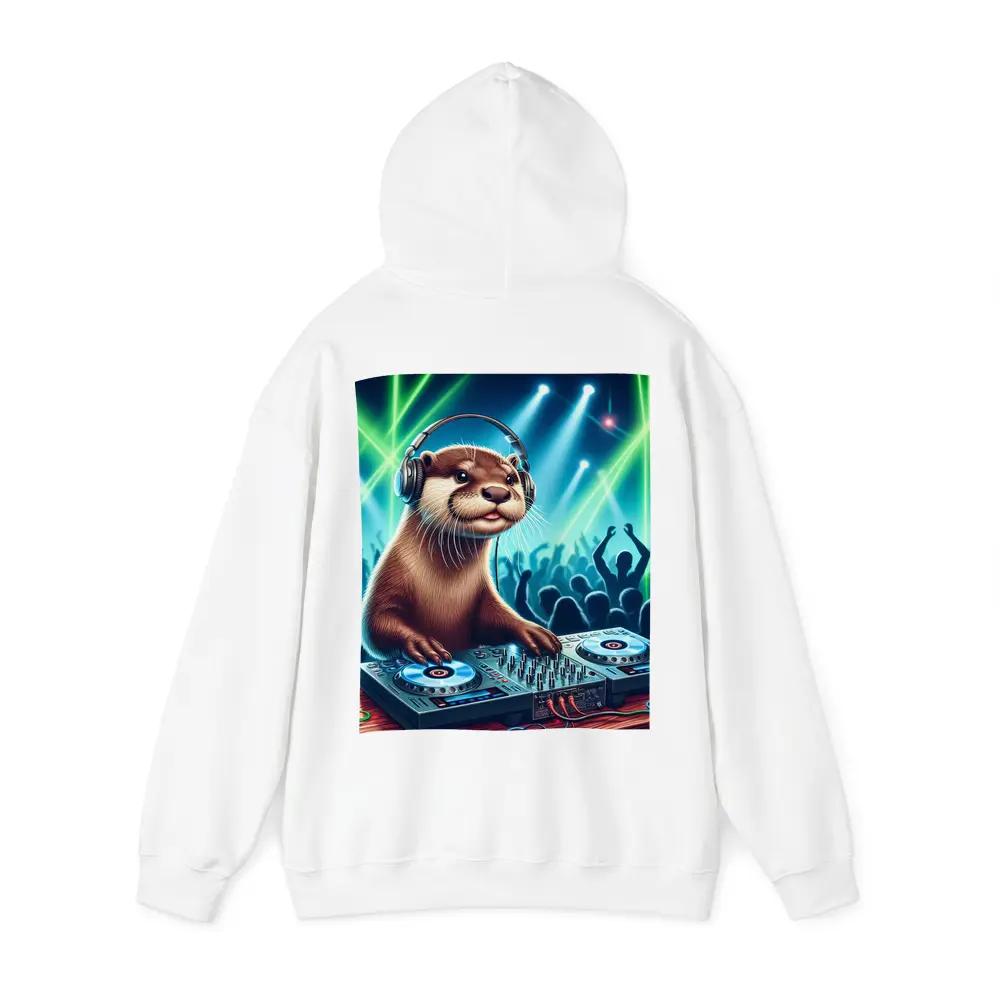 Otter DJ Spinning Records At Night Club – Hoodies