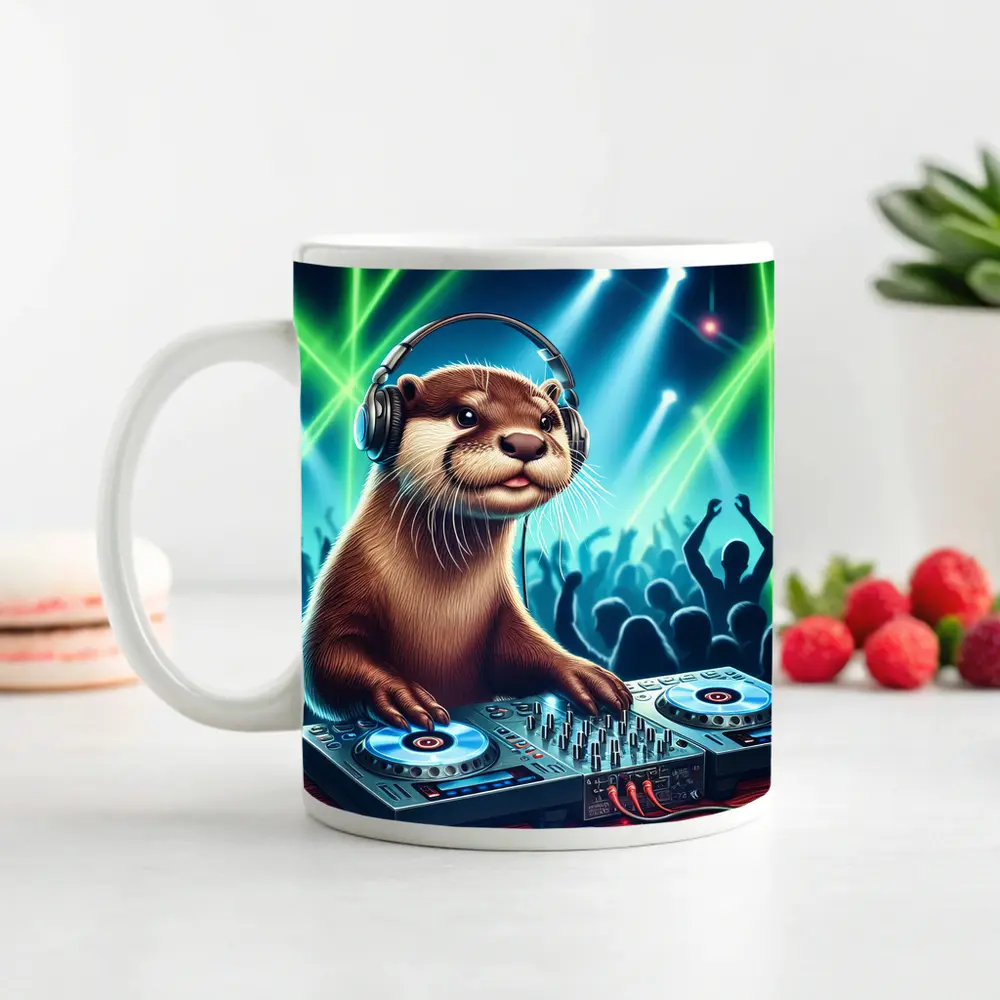 Otter DJ Spinning Records At Night Club – Mugs