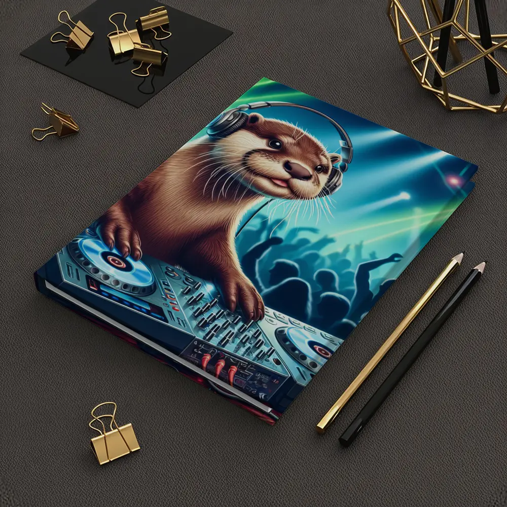 Otter DJ Spinning Records At Night Club – Notebooks