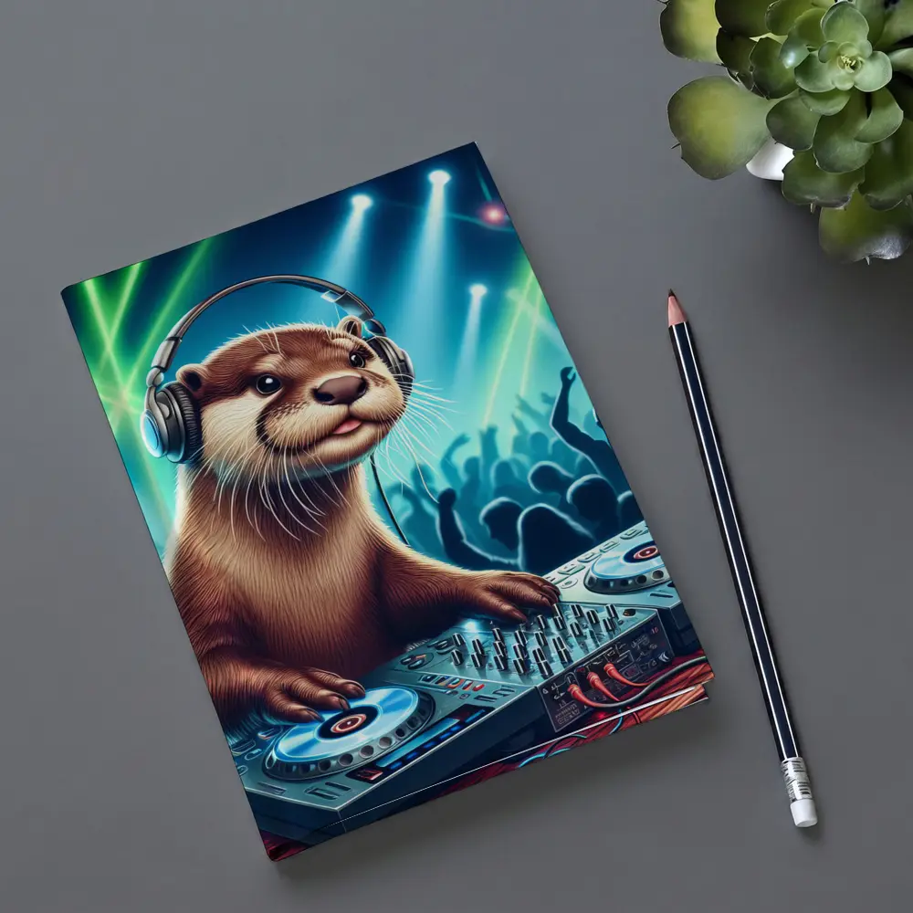 Otter DJ Spinning Records At Night Club – Notebooks