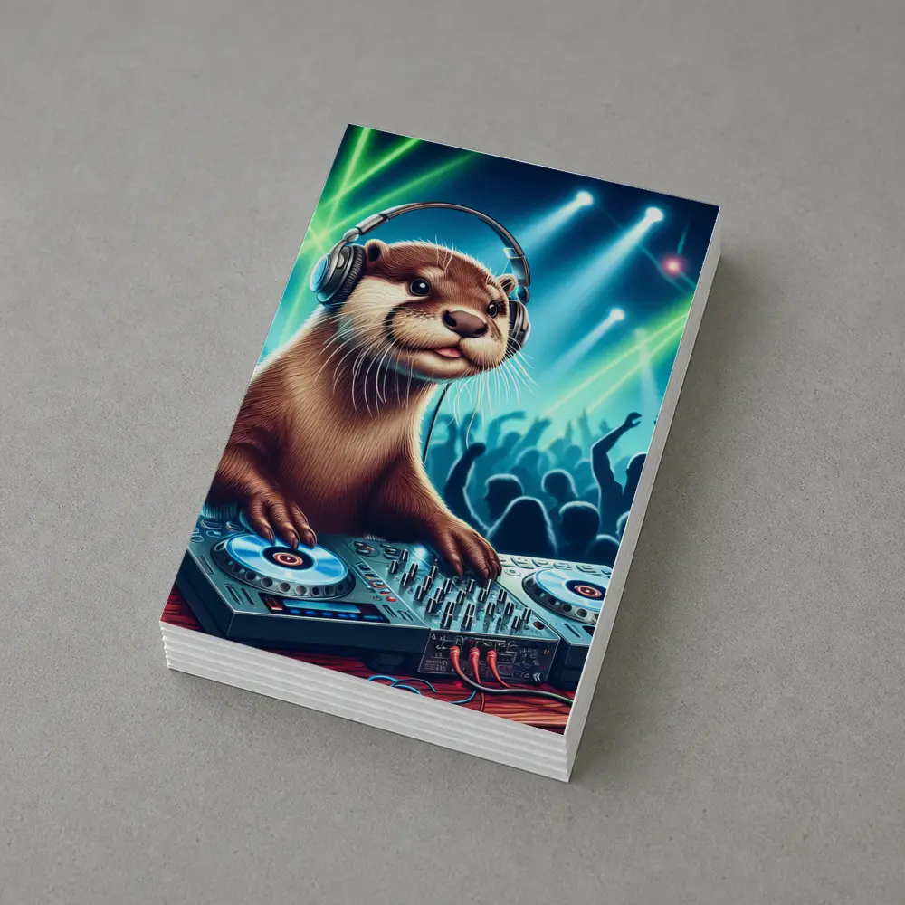 Otter DJ Spinning Records At Night Club – Postcards