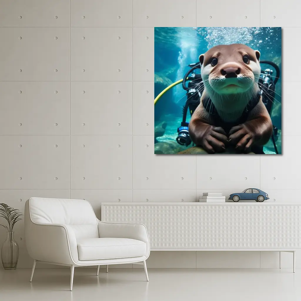Otter Scuba Diver Underwater Ocean Adventure – Wall Art