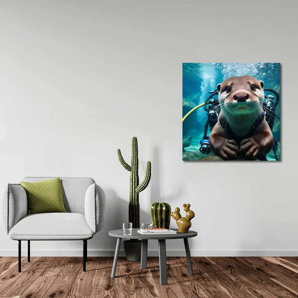 Otter Scuba Diver Underwater Ocean Adventure – Wall Art