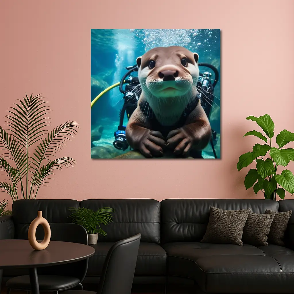 Otter Scuba Diver Underwater Ocean Adventure – Wall Art