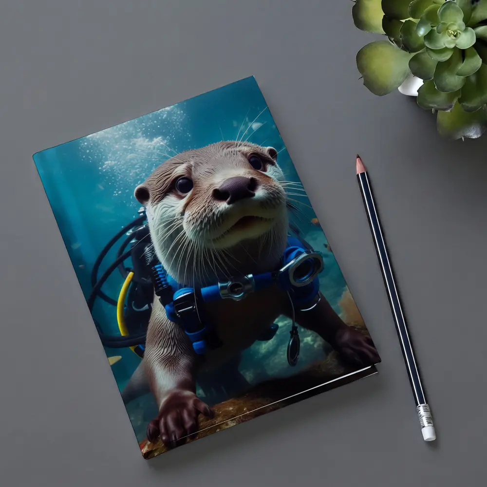 Otter Scuba Diver Underwater Coral Reef – Notebooks