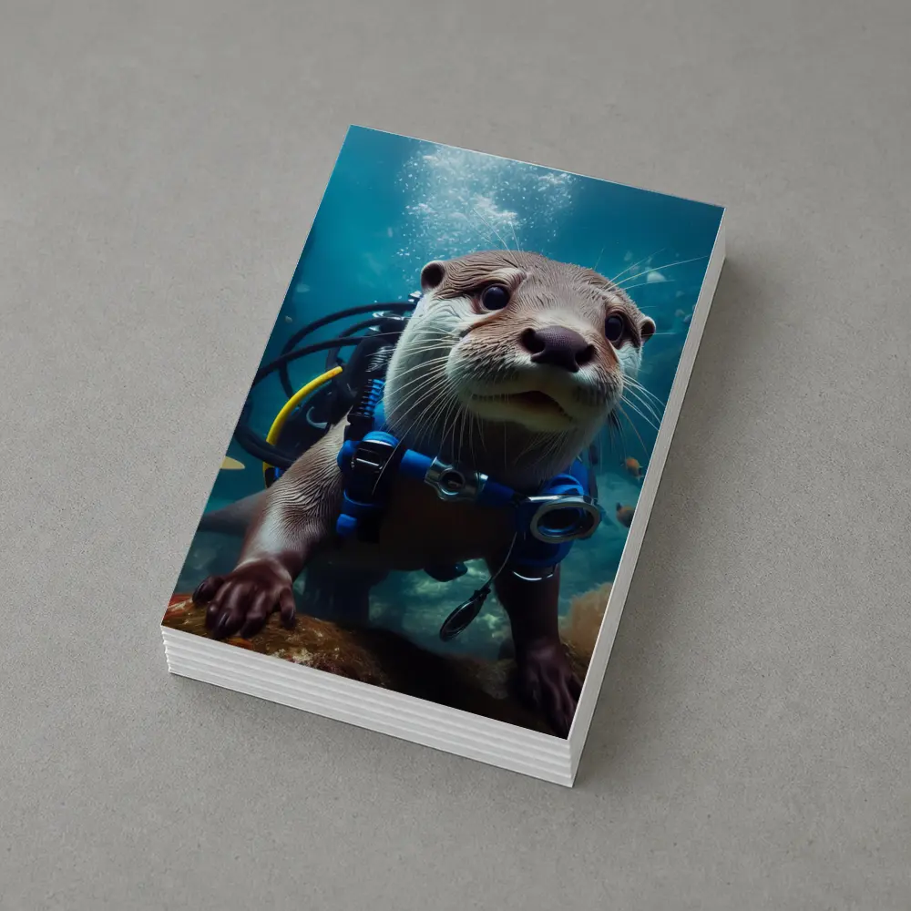 Otter Scuba Diver Underwater Coral Reef – Postcards
