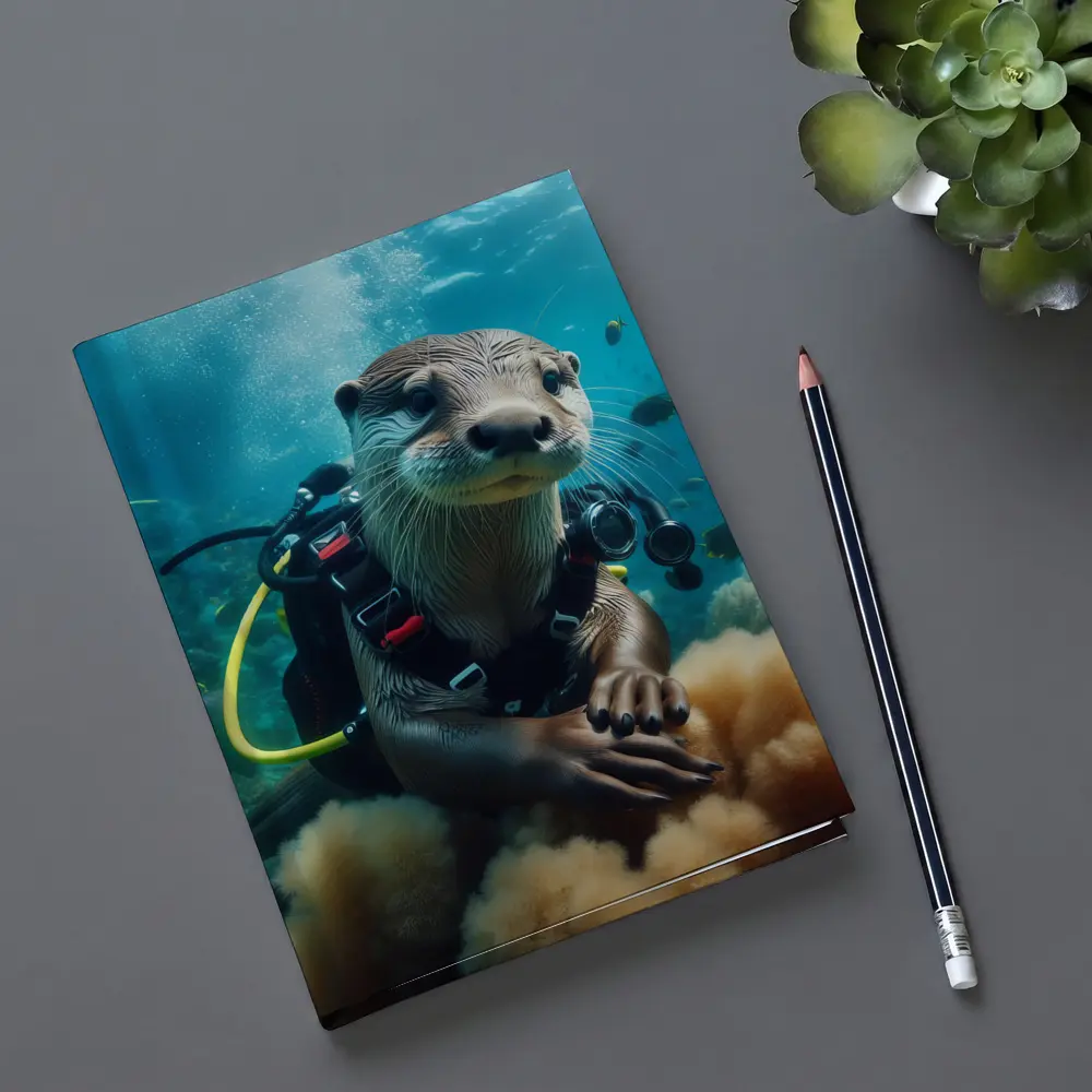 Otter Scuba Diver Underwater Coral Reef – Notebooks