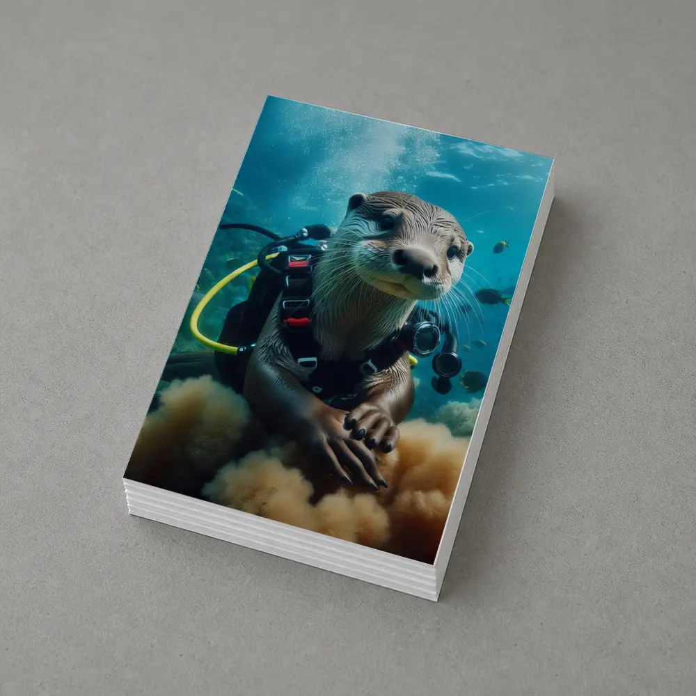 Otter Scuba Diver Underwater Coral Reef – Postcards