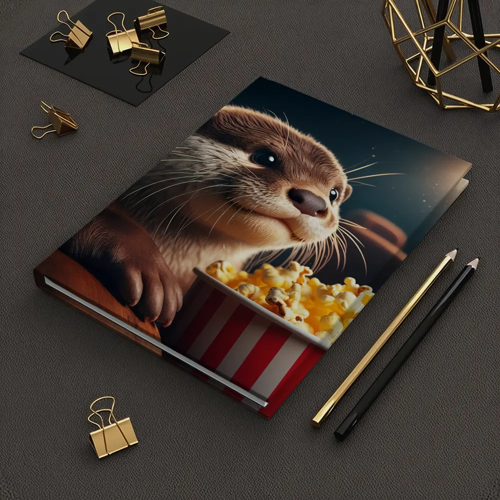 Otter Watching Movie With Popcorn – Notebooks