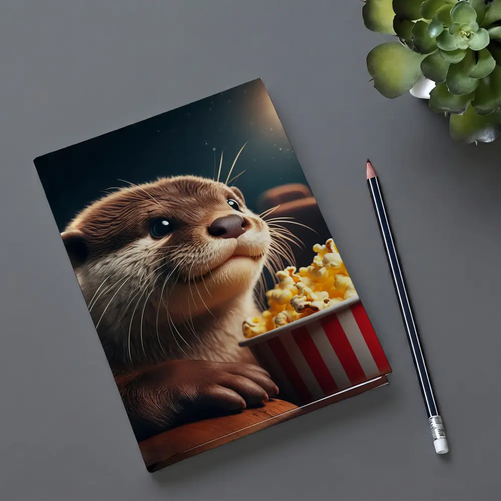 Otter Watching Movie With Popcorn – Notebooks