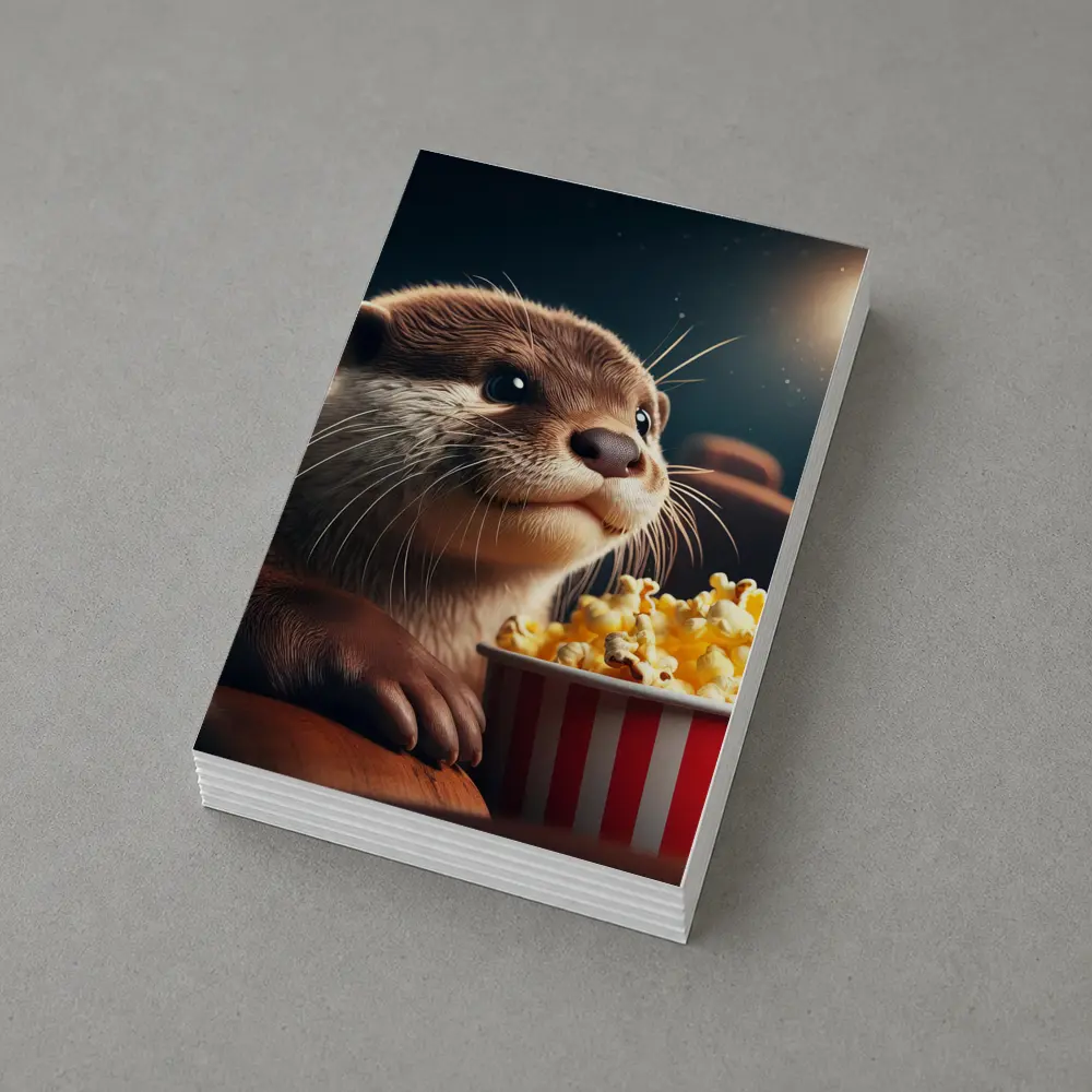 Otter Watching Movie With Popcorn – Postcards
