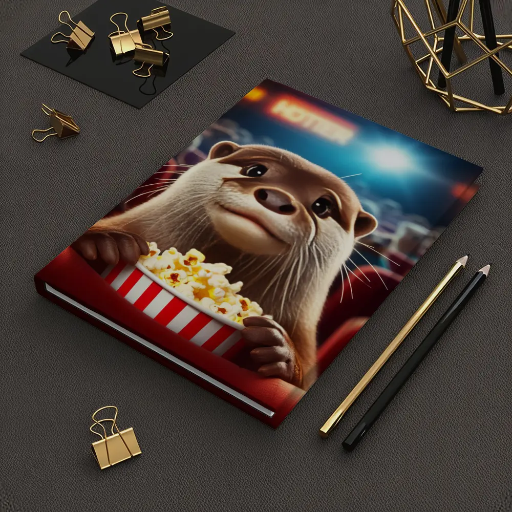 Otter Watching Movie With Popcorn – Notebooks