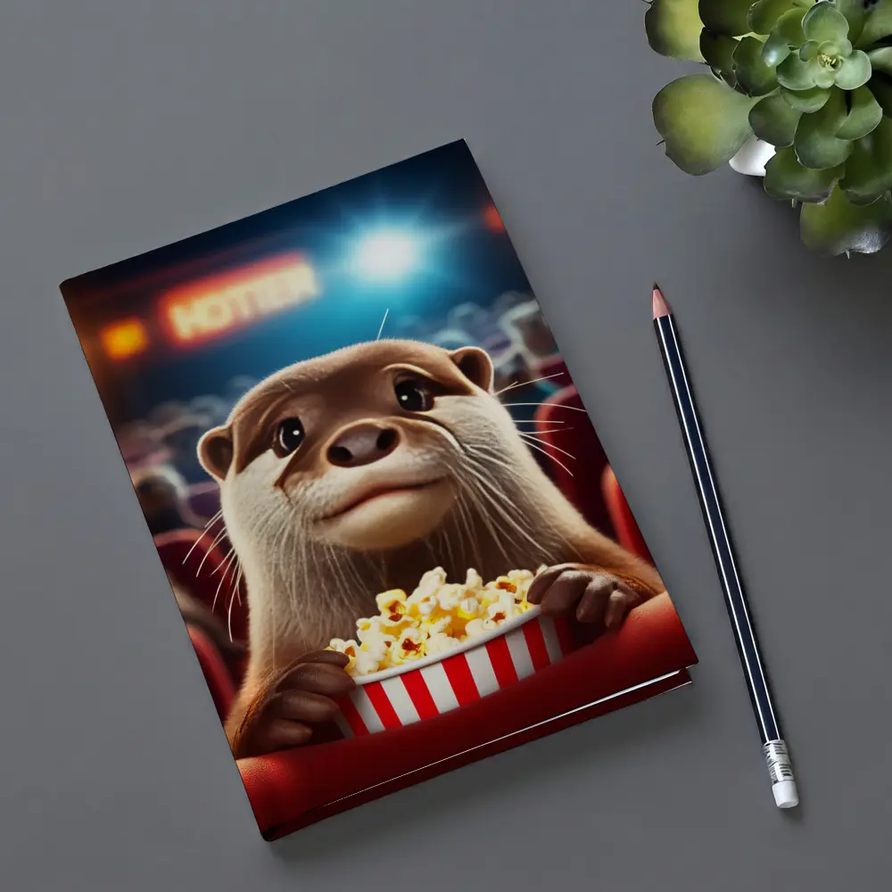 Otter Watching Movie With Popcorn – Notebooks