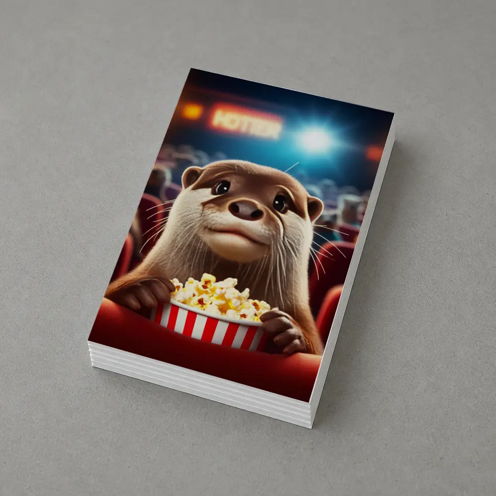 Otter Watching Movie With Popcorn – Postcards