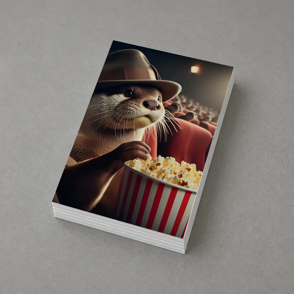 Otter Wearing Hat Eating Popcorn Cinema – Postcards