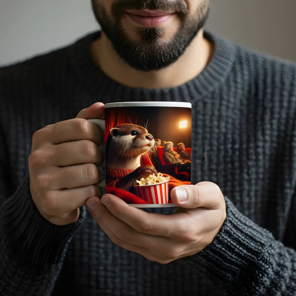 Otter Eating Popcorn In Movie Theater – Mugs