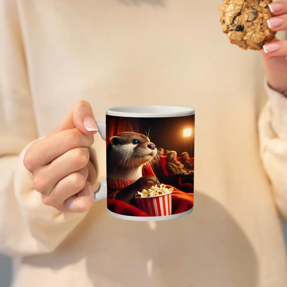 Otter Eating Popcorn In Movie Theater – Mugs