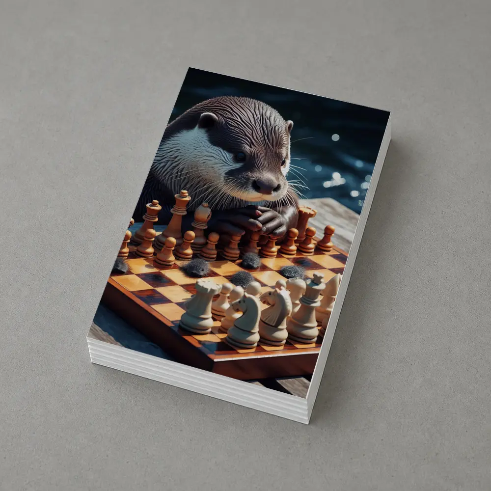 Otter Playing Chess By The Water – Postcards
