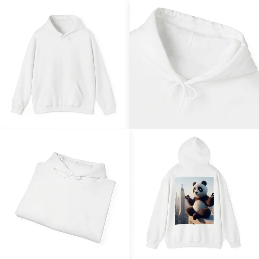 Meditating Panda Above New York City Skyline – Hoodies
