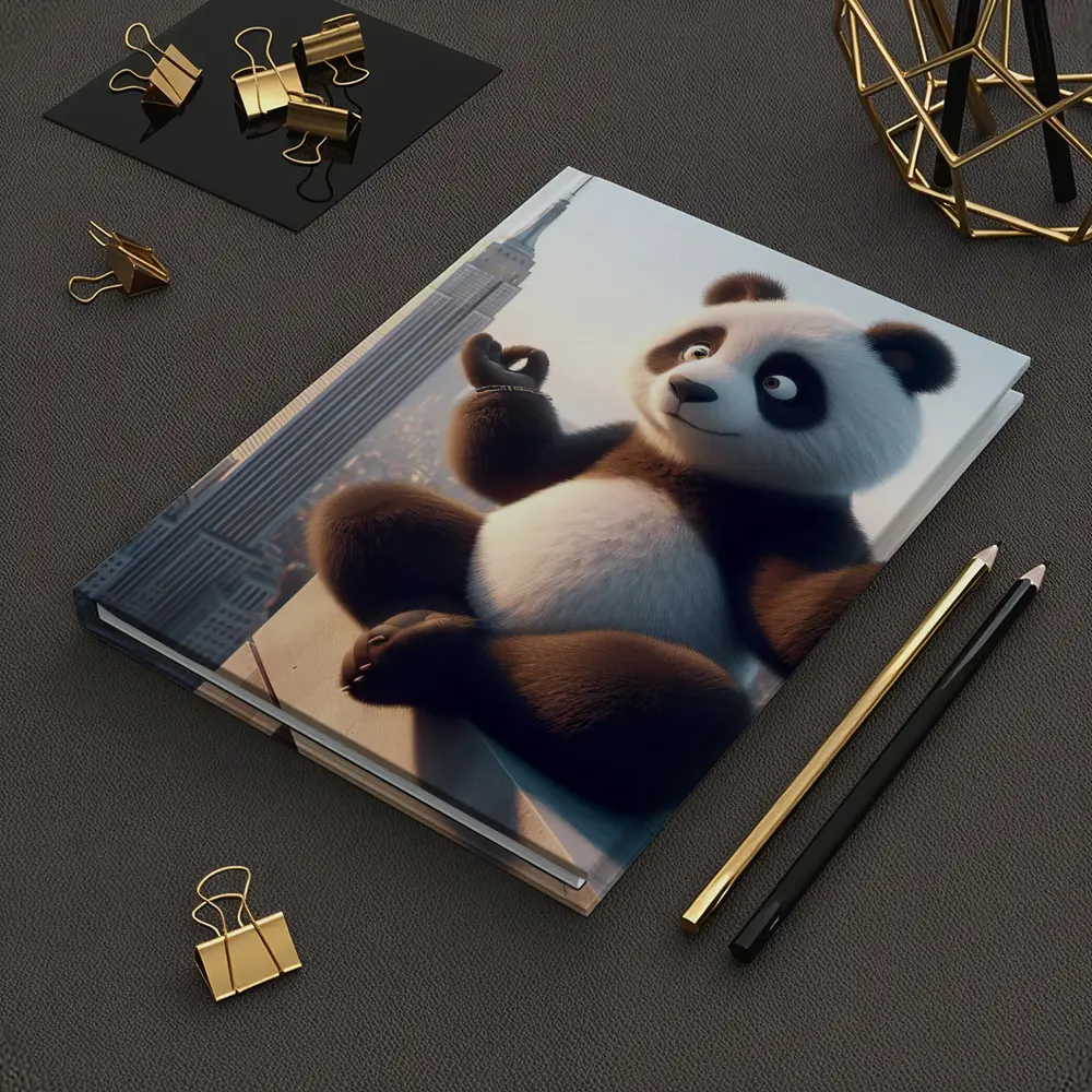 Meditating Panda Above New York City Skyline – Notebooks
