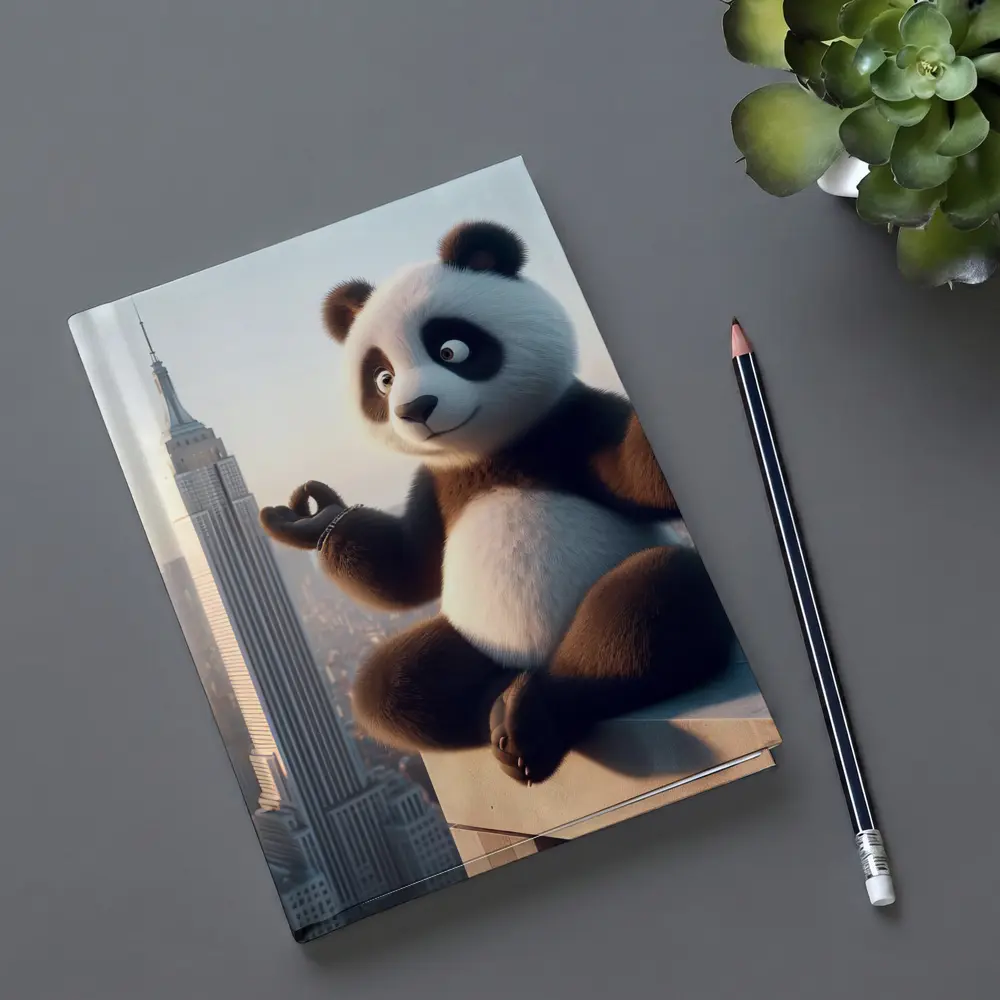 Meditating Panda Above New York City Skyline – Notebooks
