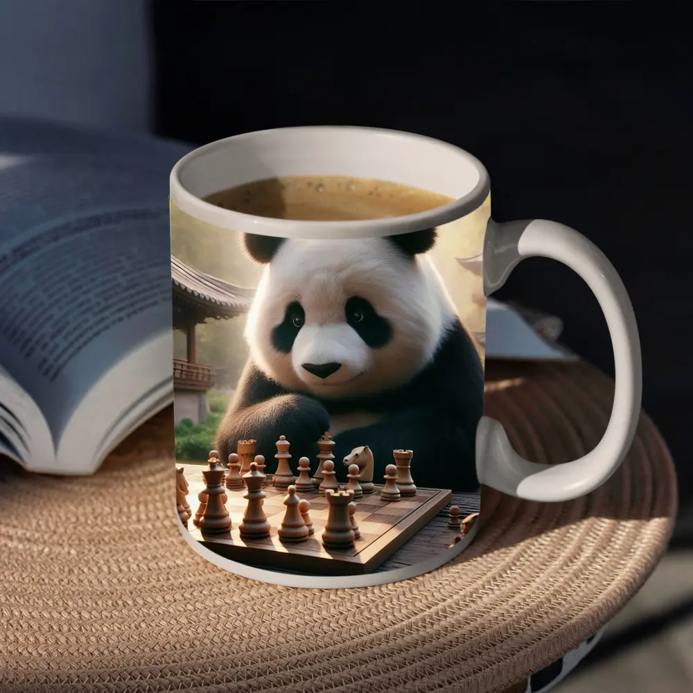 Panda Playing Chess in Chinese Garden – Mugs