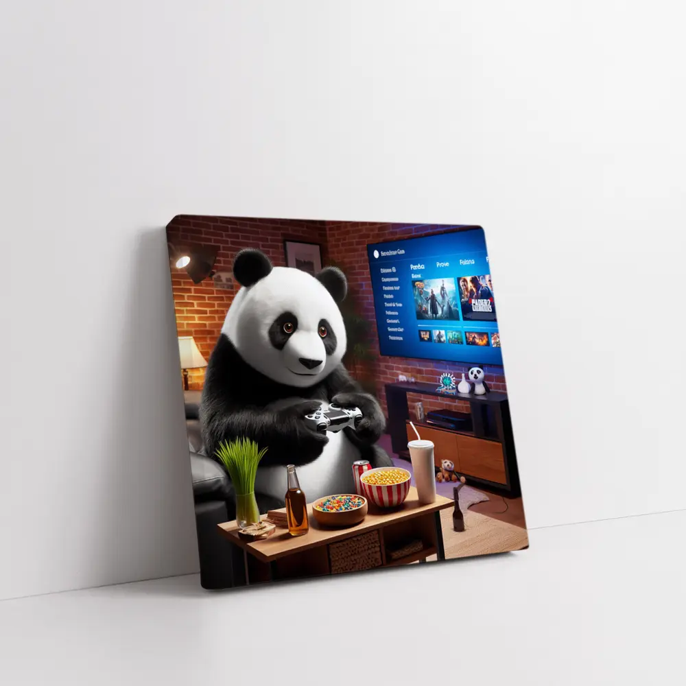 Panda Gaming Controller Cozy Living Room – Wall Art