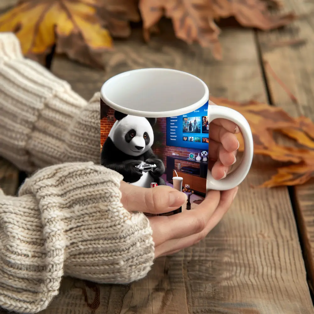 Panda Gaming Controller Cozy Living Room – Mugs