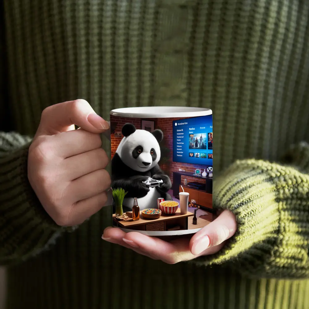 Panda Gaming Controller Cozy Living Room – Mugs