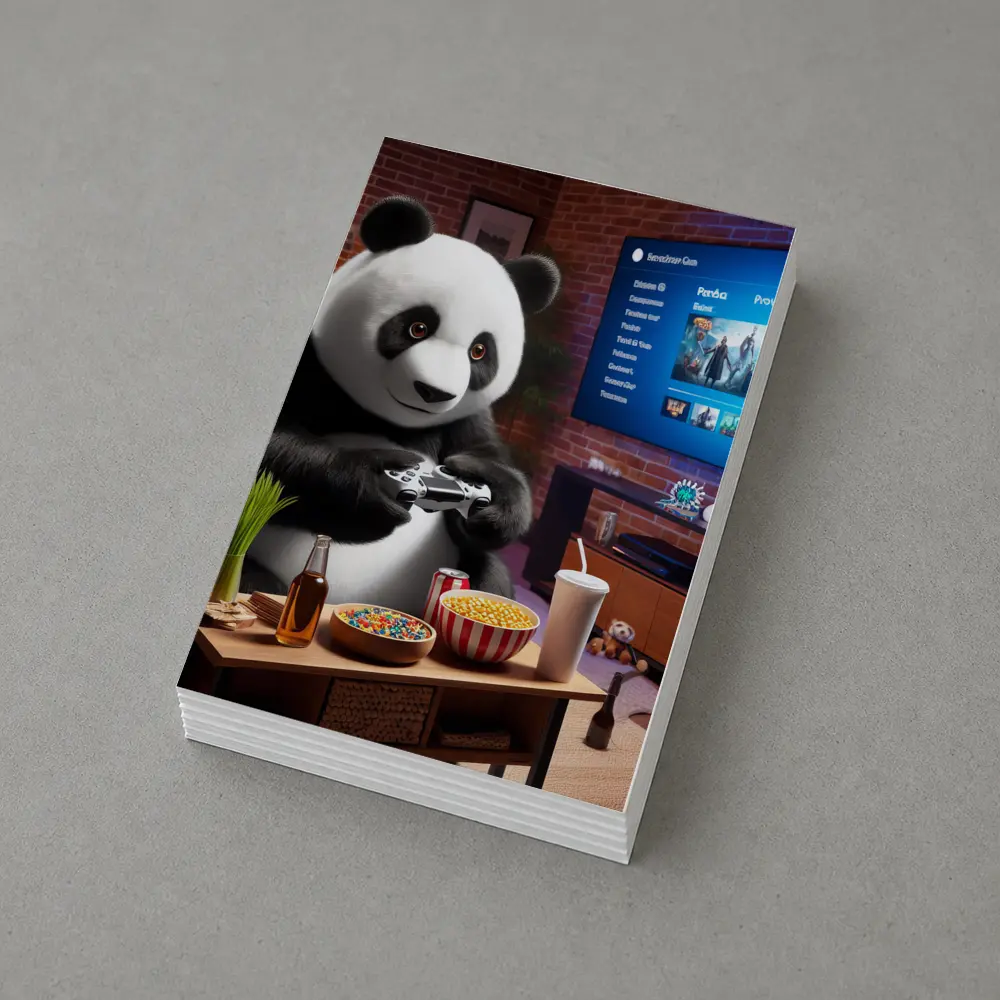 Panda Gaming Controller Cozy Living Room – Postcards