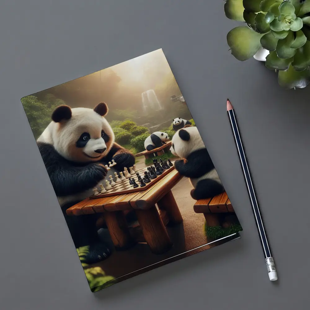 Pandas Playing Chess in Forest Garden – Notebooks