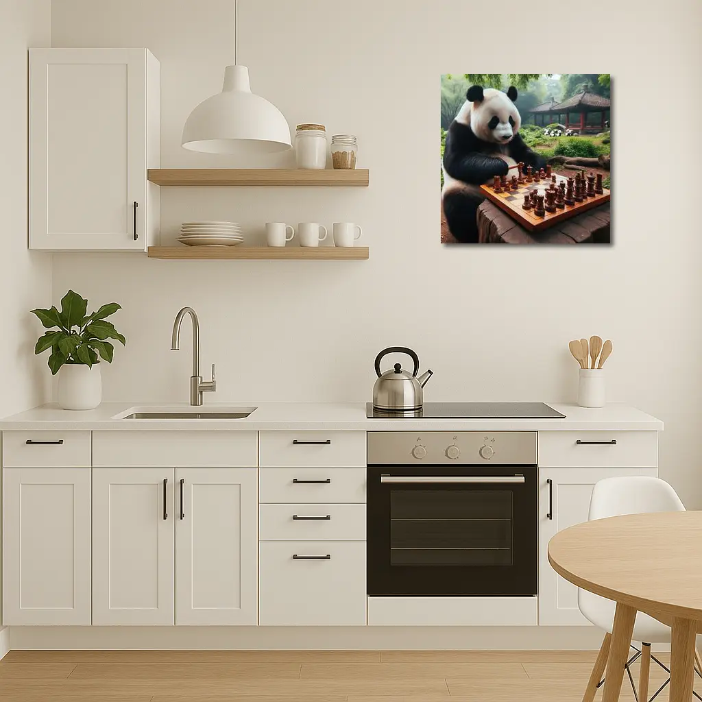 Giant Panda Playing Chess Forest Garden – Wall Art