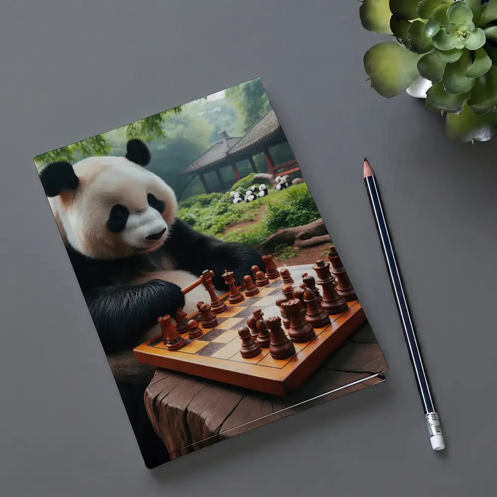 Giant Panda Playing Chess Forest Garden – Notebooks