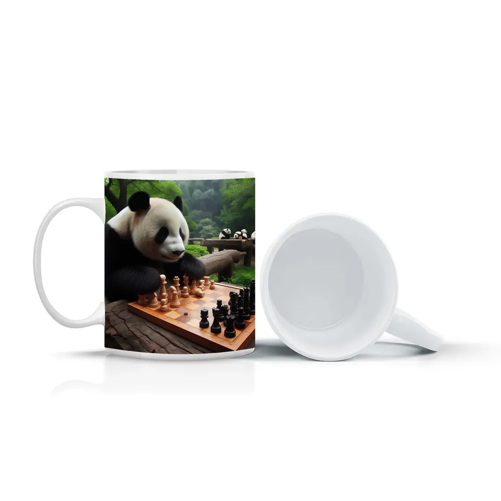 Giant Panda Playing Chess in Forest – Mugs