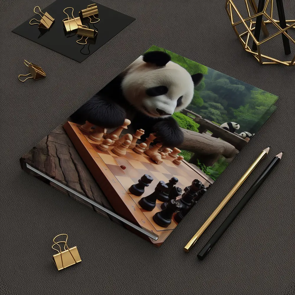 Giant Panda Playing Chess in Forest – Notebooks