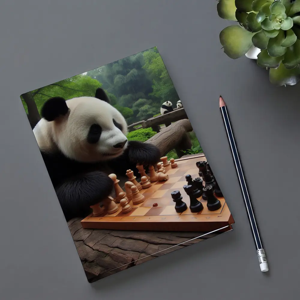 Giant Panda Playing Chess in Forest – Notebooks