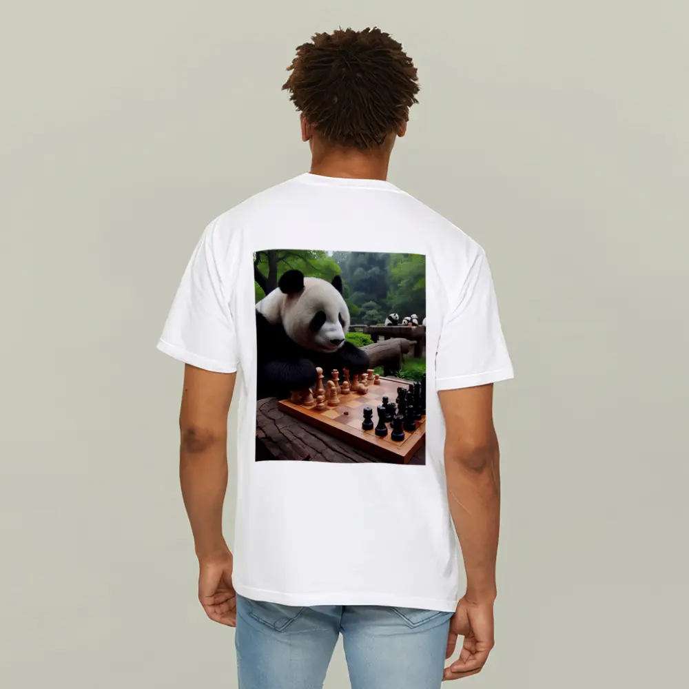 Giant Panda Playing Chess in Forest – T-Shirts
