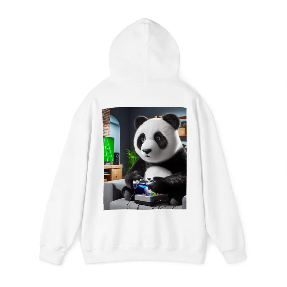 Panda Playing Video Games on Couch – Hoodies