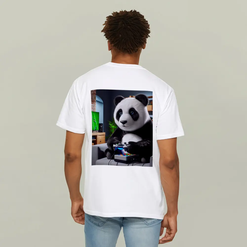 Panda Playing Video Games on Couch – T-Shirts