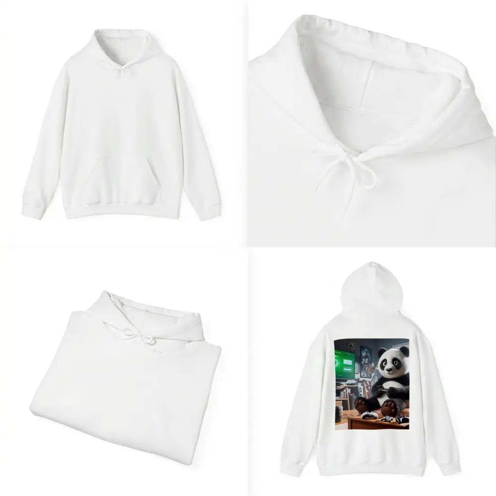 Panda Playing Video Games Cozy Living Room – Hoodies