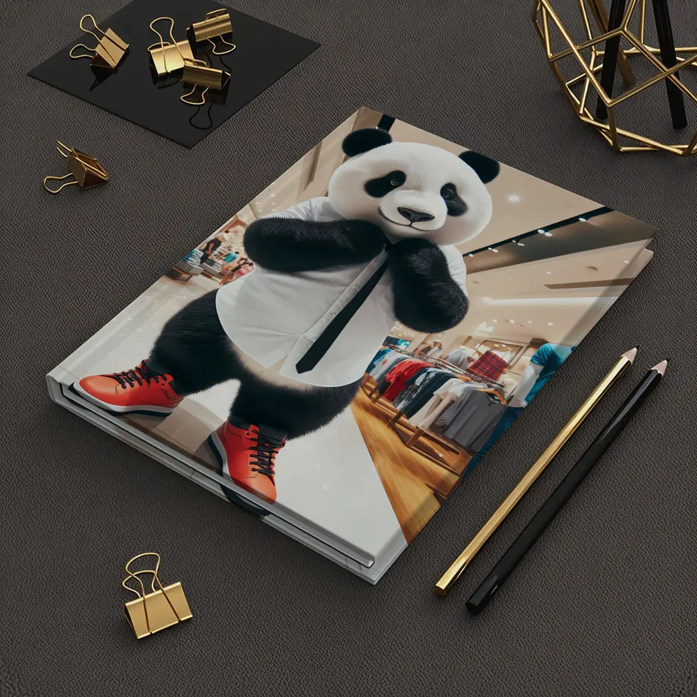 Panda Bear Dressed Up In Clothing Store – Notebooks