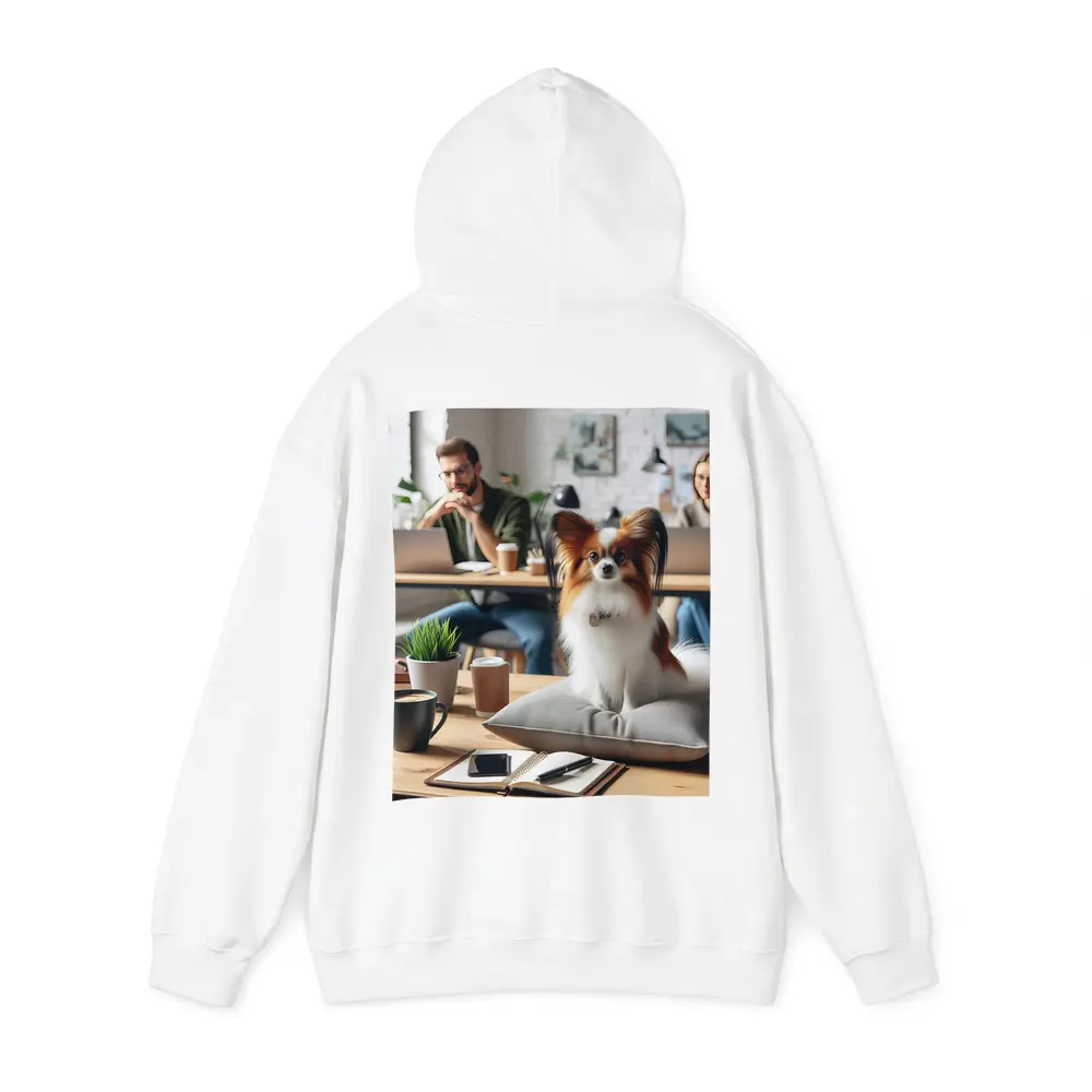 Papillon Dog Sitting on Pillow Office – Hoodies