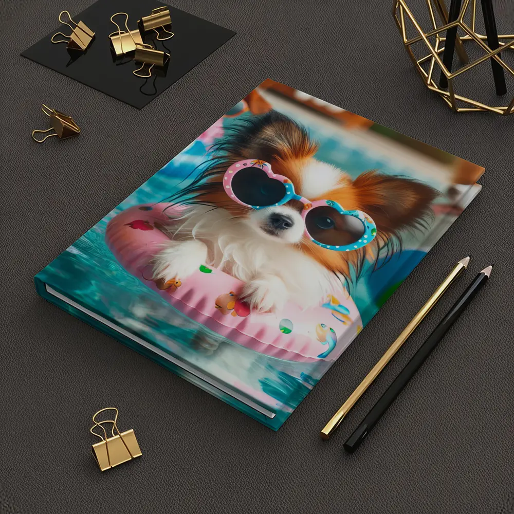 Papillon Dog Sunglasses Pool Party Summer – Notebooks
