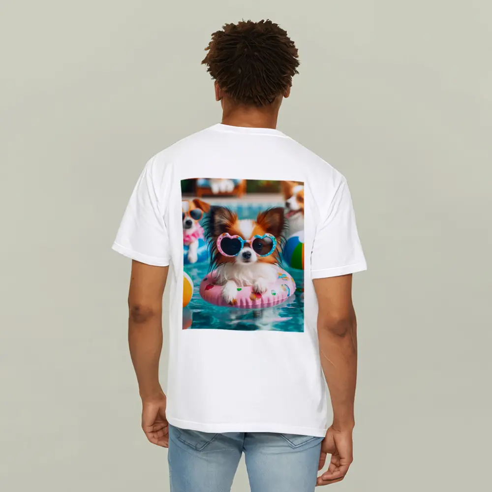 Papillon Dog Sunglasses Pool Party Summer – T-Shirts