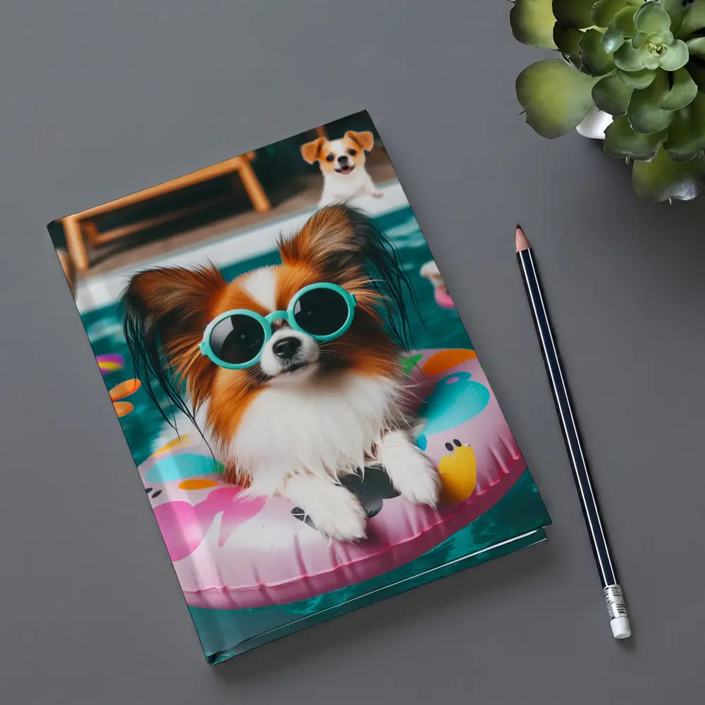 Papillon Dog Pool Party Summer Fun – Notebooks