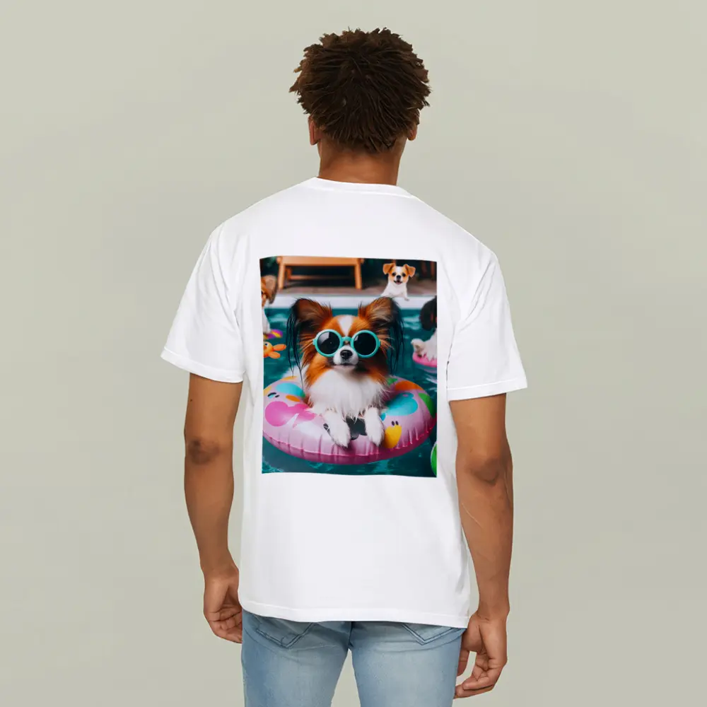 Papillon Dog Pool Party Summer Fun – T-Shirts