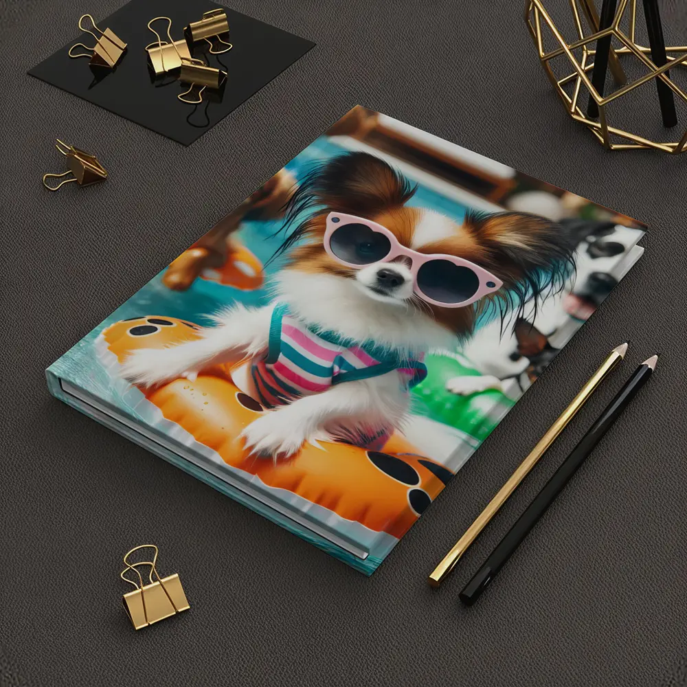 Papillon Dog Pool Party Summer Fun – Notebooks