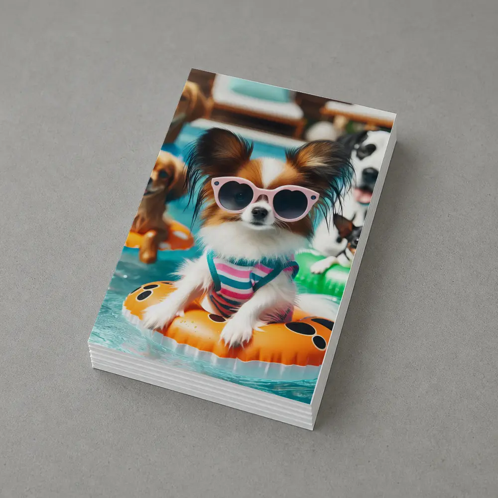 Papillon Dog Pool Party Summer Fun – Postcards