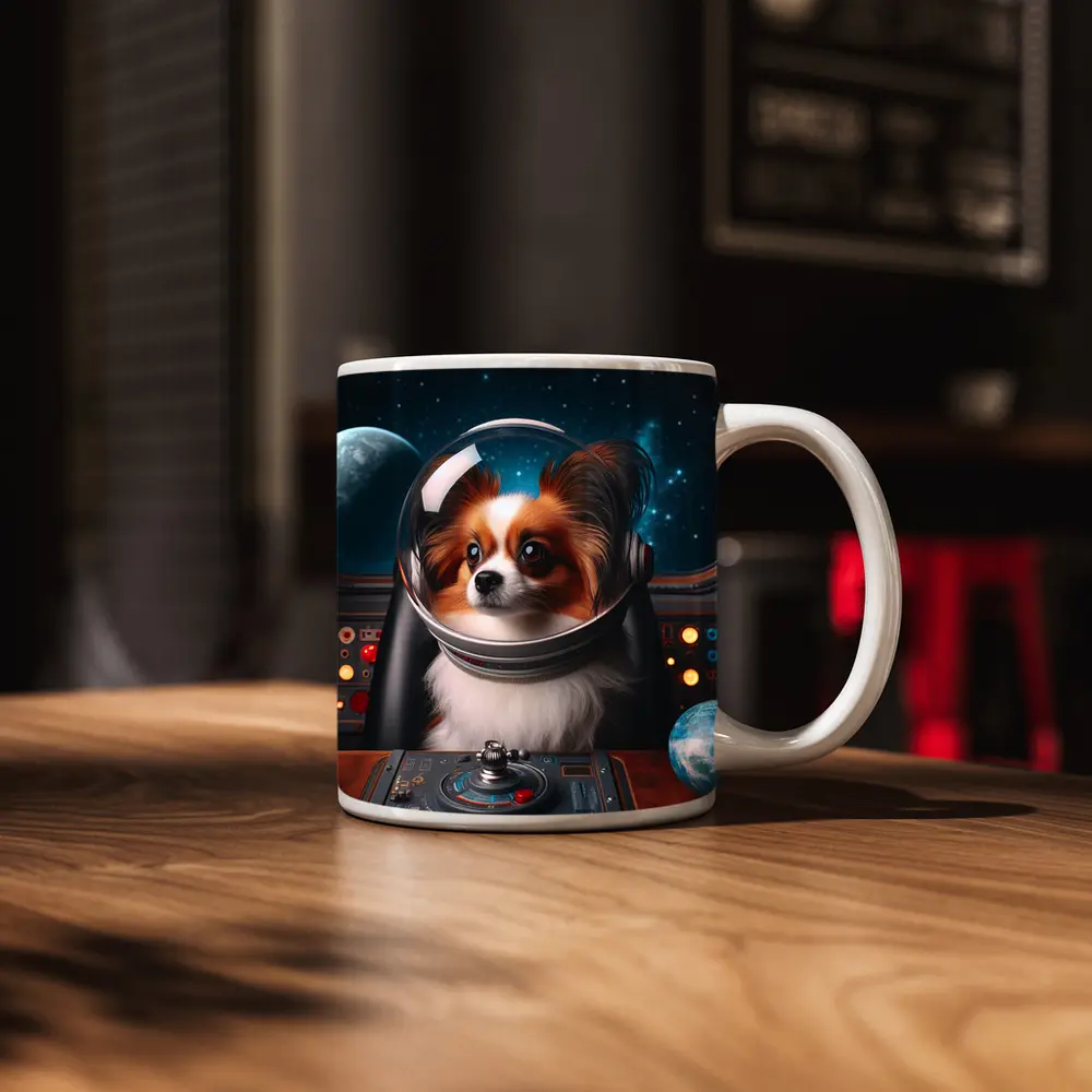 Papillon Dog Astronaut Space Cockpit – Mugs